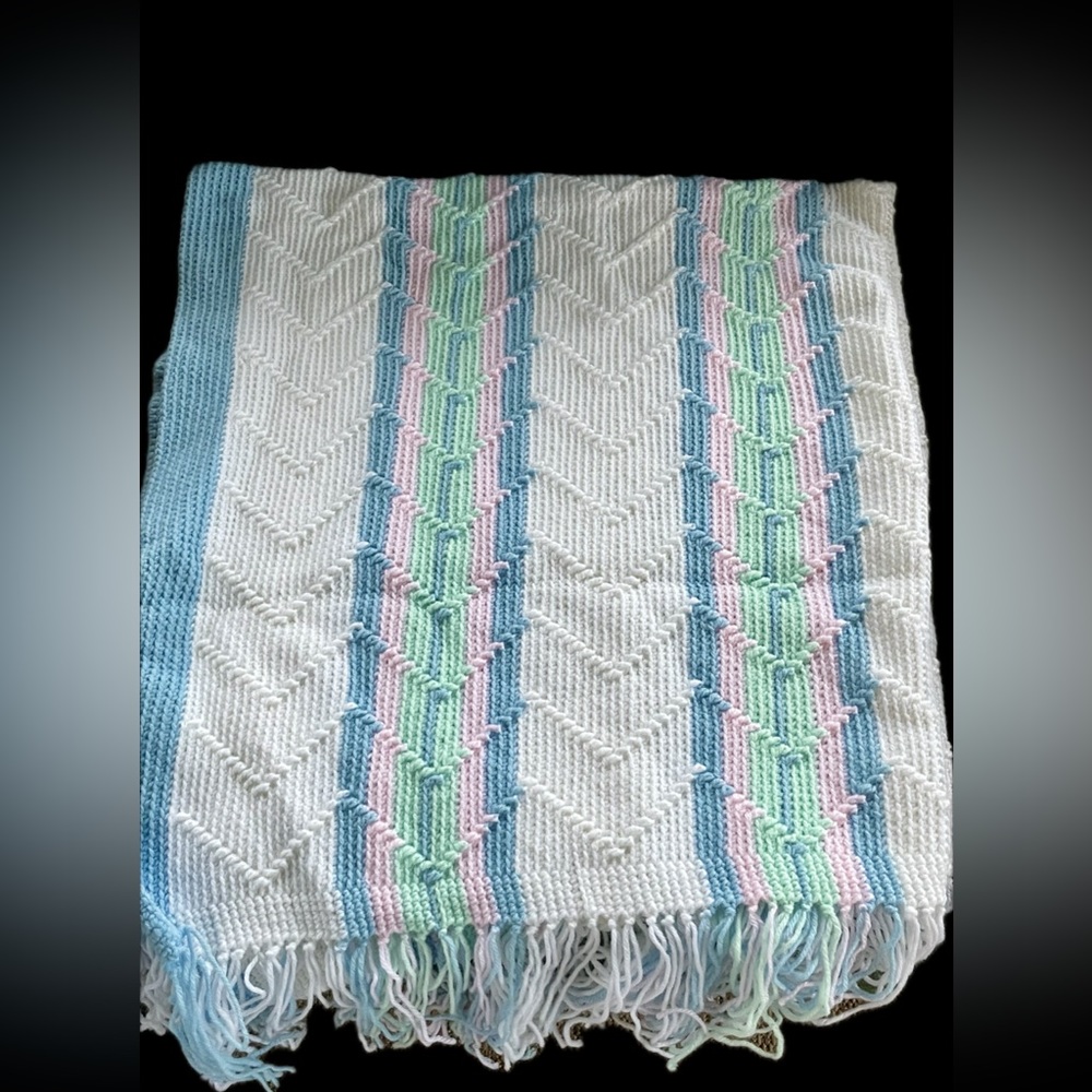 Soft Hand Crocheted Baby Blanket
NWT
Afghan Blanket Knitted Bed
Cover Handmade